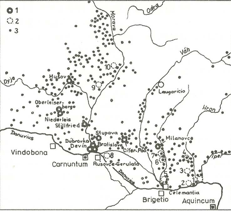 Limes Romanus - mapa Stredného podunajska